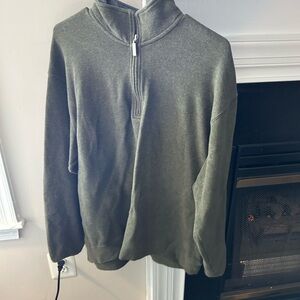 Men's Orvis Olive Green Half-Zip Sweater